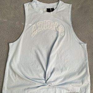 Adidas Women’s Performance Knot Tank Top (very light blue)